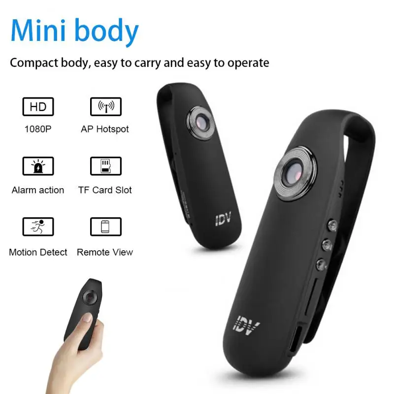 

Нательная камера 1080P, носимая наружная мини-камера, видеорегистратор, камера видеонаблюдения, полицейская широкоугольная Экшн-камера с под...