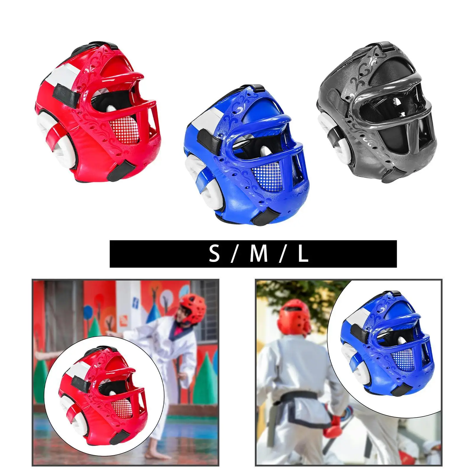 Боксерский головной убор утолщенная полная защита лица для мужчин и женщин