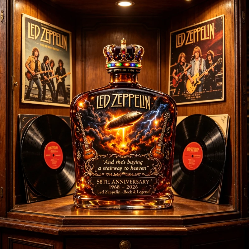 Фото Фляга для виски Led Zeppelin к 58-летию группы, портативная фляжка из нержавеющей стали, бутылка для вина, подарок для фанатов рока №3