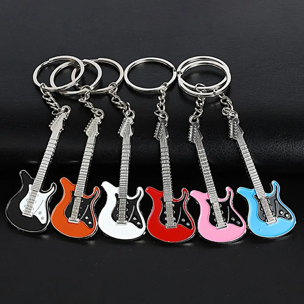 Guitar Keychain Camping Bag Guitar Bass Key Chain Hanging Backpack Musical Instrument Bass Guitar Key Holder Jewelry Key Rings