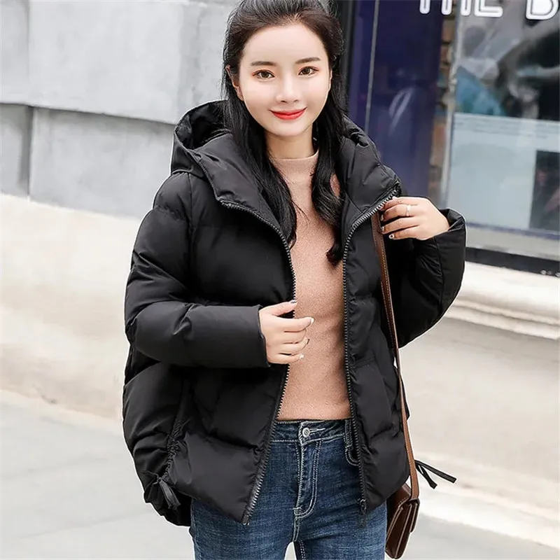 2021 New Women's Coats Parkas Winter Jacket Fashion Hooded Bread Service Jackets Thick Warm Cotton Padded Parka Female Outwear