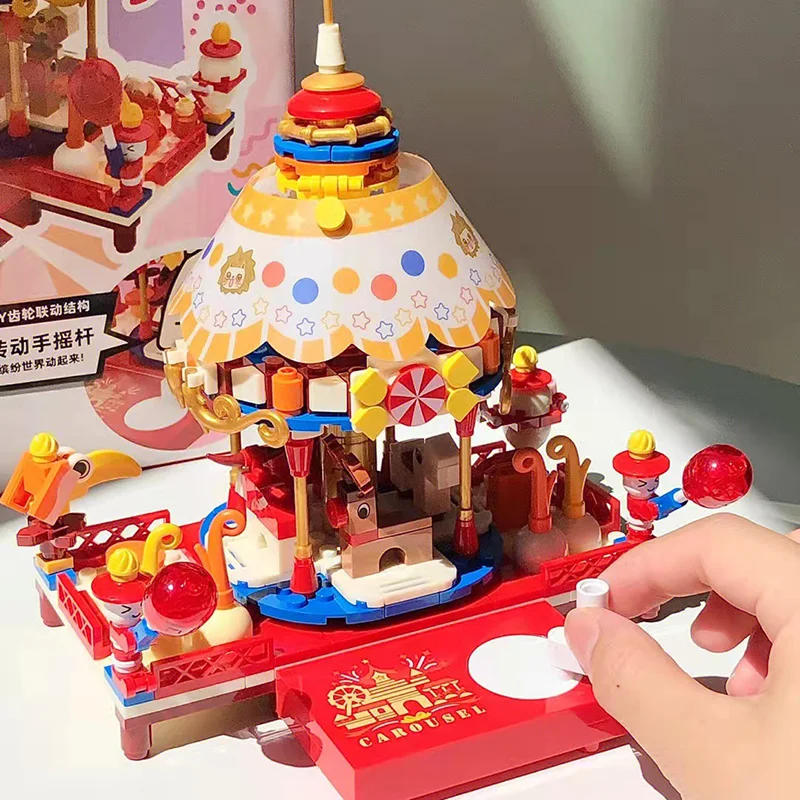 

Креативная сборка MOC, парк аттракционов, городская карусель для строительства, самодельные модели, украшения, детский подарок на день рожде...