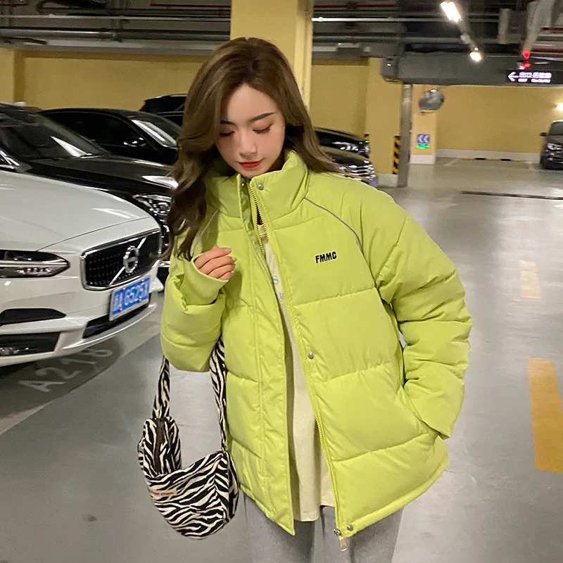 2023 Winter New Style Short Stand-up Collar Cotton-padded Jacket Ladies Fashion Loose Students Warm Down Cotton-padded Jacket
