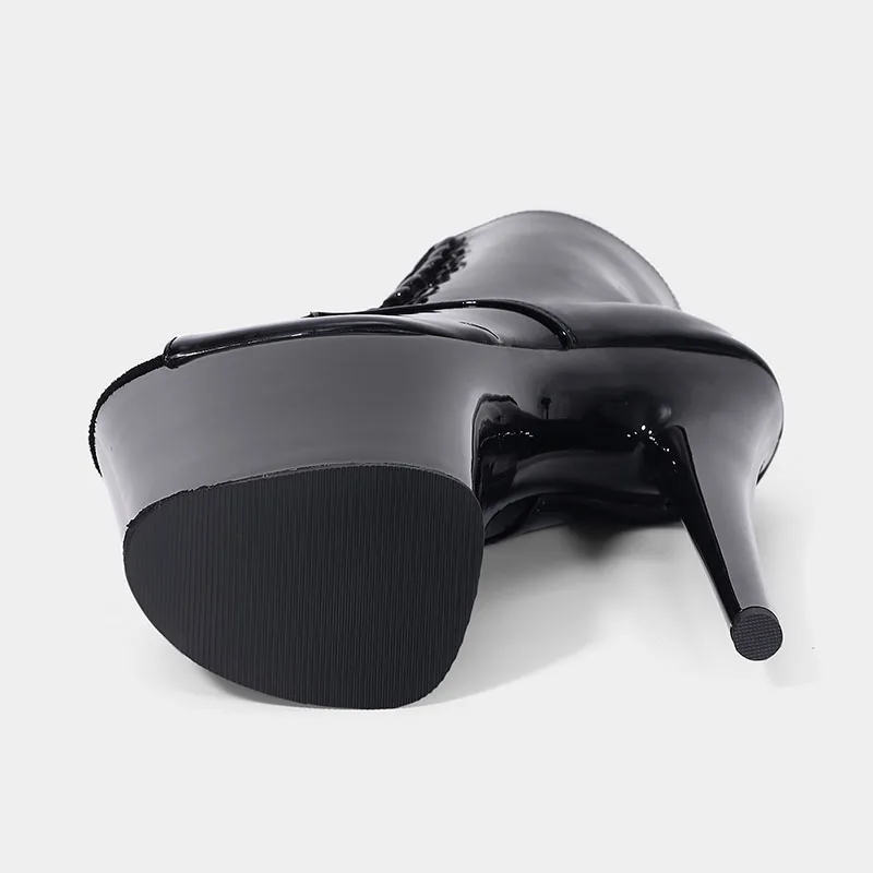 New Fashion Pole Dancing Shoes 23CM/9inches High Heel Peep Toe Platform Women's Modern Ankle Boots HSAB202404