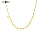 SIPENGJEL модное 316 ожерелье из нержавеющей стали для женщин Золотой лаконичный ожерелье с Луной и звездой для женщин женские ювелирные изделия подарок