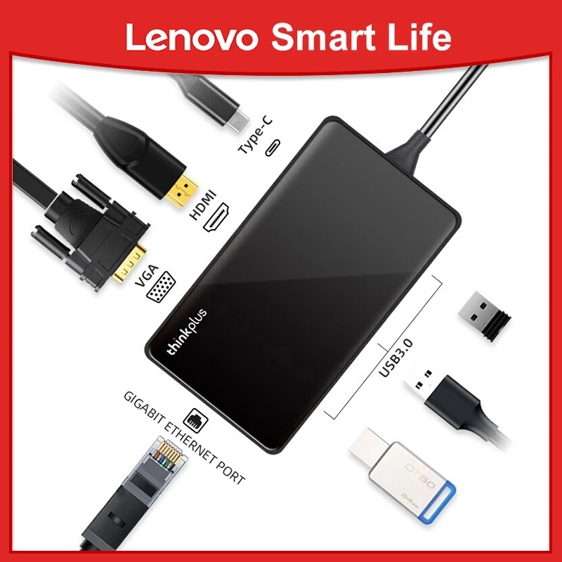 

Lenovo ThinkPad Docking Station Type-C To HDMI/VGA Gigabit Ethernet Port Adapter For Macbook Laptop Docking Station TPH06 TPH07