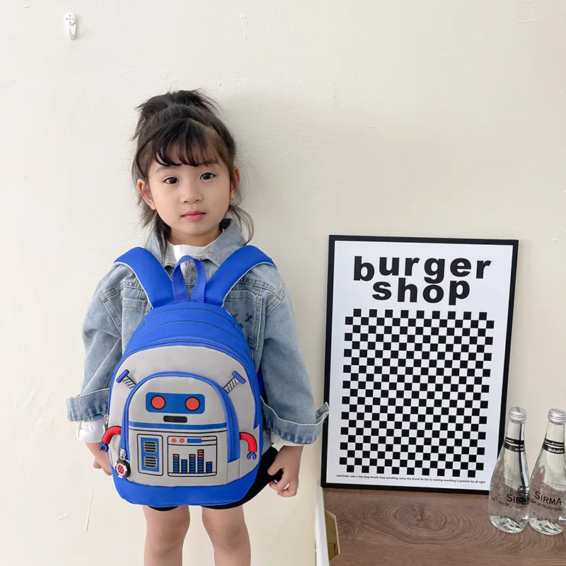 Cartoon Robot Children's Schoolbag Kindergarten Middle and Small Classes Baby Backpack 2-5 Years Old Backpack for Boys and Girls