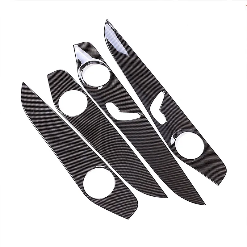 

New For Mercedes Benz C Class W205 C180 2015-2018 ABS Chrome Carbon Fiber Style Interior Door Decoration Panel Cover Trims 4pcs