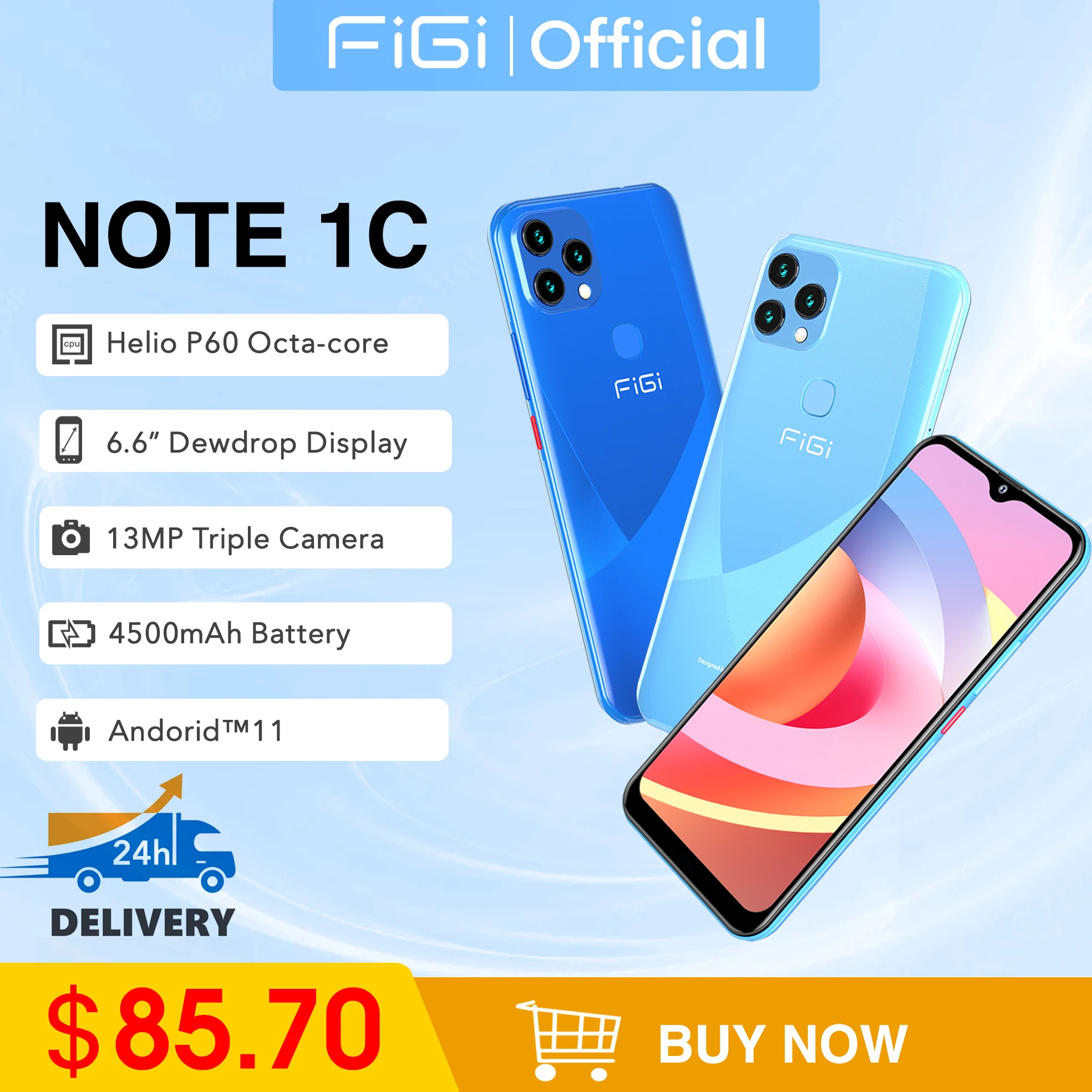 [In Stock]FIGI NOTE1C Cell Phone Android Smartphone 4GB 32GB Cellphones Octa-core 6.6