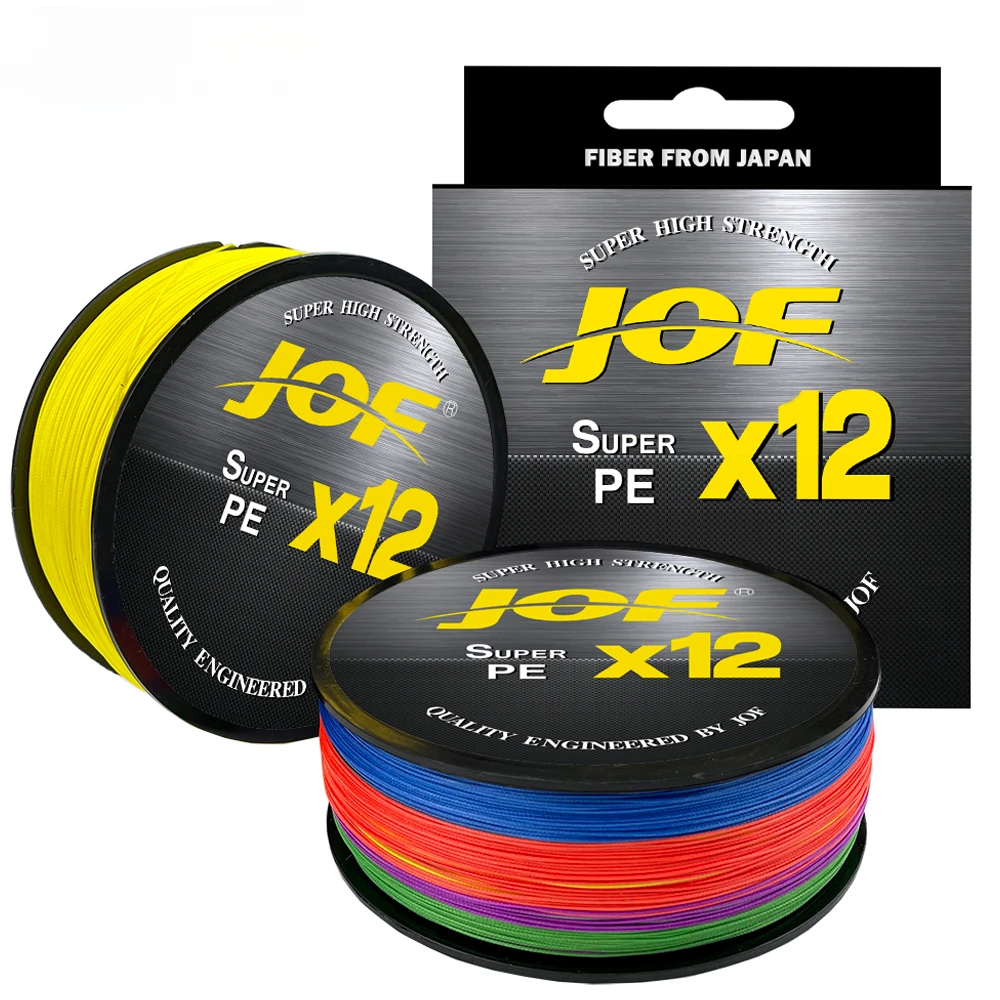 Рыболовная леска JOF 12x плетеная сложная для отключения 300/м 25-92 фунта