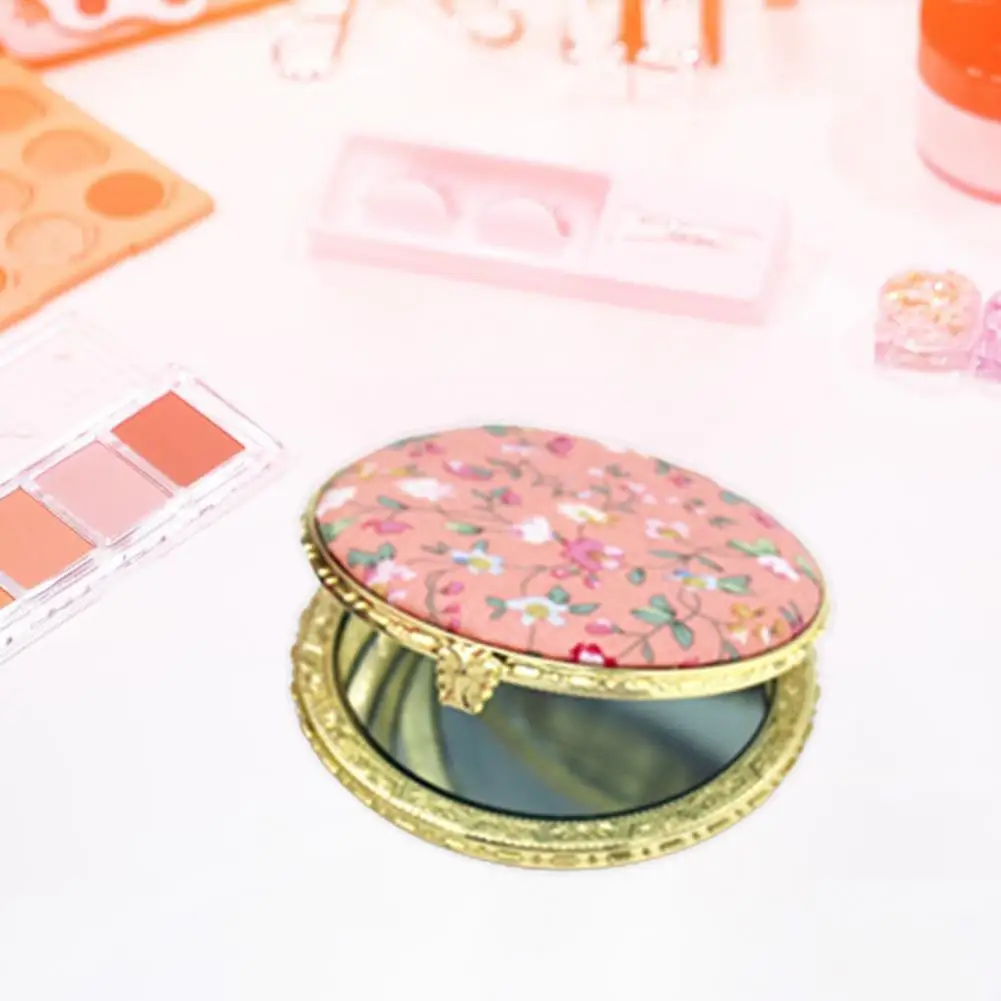 

С практичным карманом зеркало без ржавчины, увеличительное круглое складное маленькое цветочное косметическое зеркало для девочек