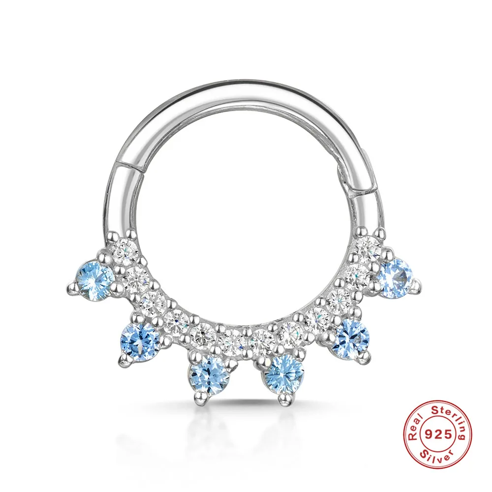Женские серьги-кольца из серебра 925 пробы, с фианитом