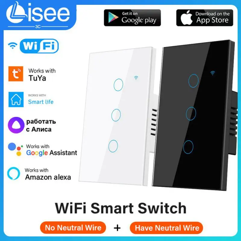 

Neutral Wire/no Neutral Wire Smart Light Support Alexa Google Home Home Appliance Smart Remote Control Tempered Glass Tuya Wif