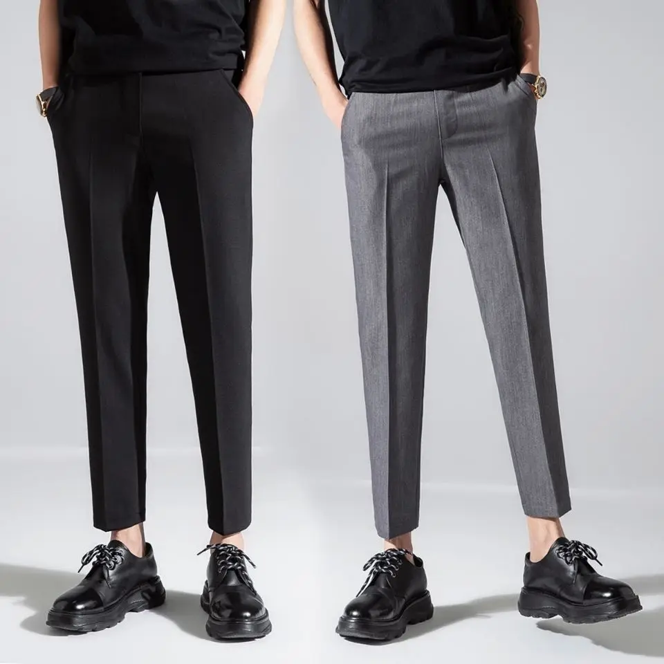 

Мужские летние строгие брюки, деловые классические Костюмные брюки, облегающие мужские брюки для офиса и работы, A277
