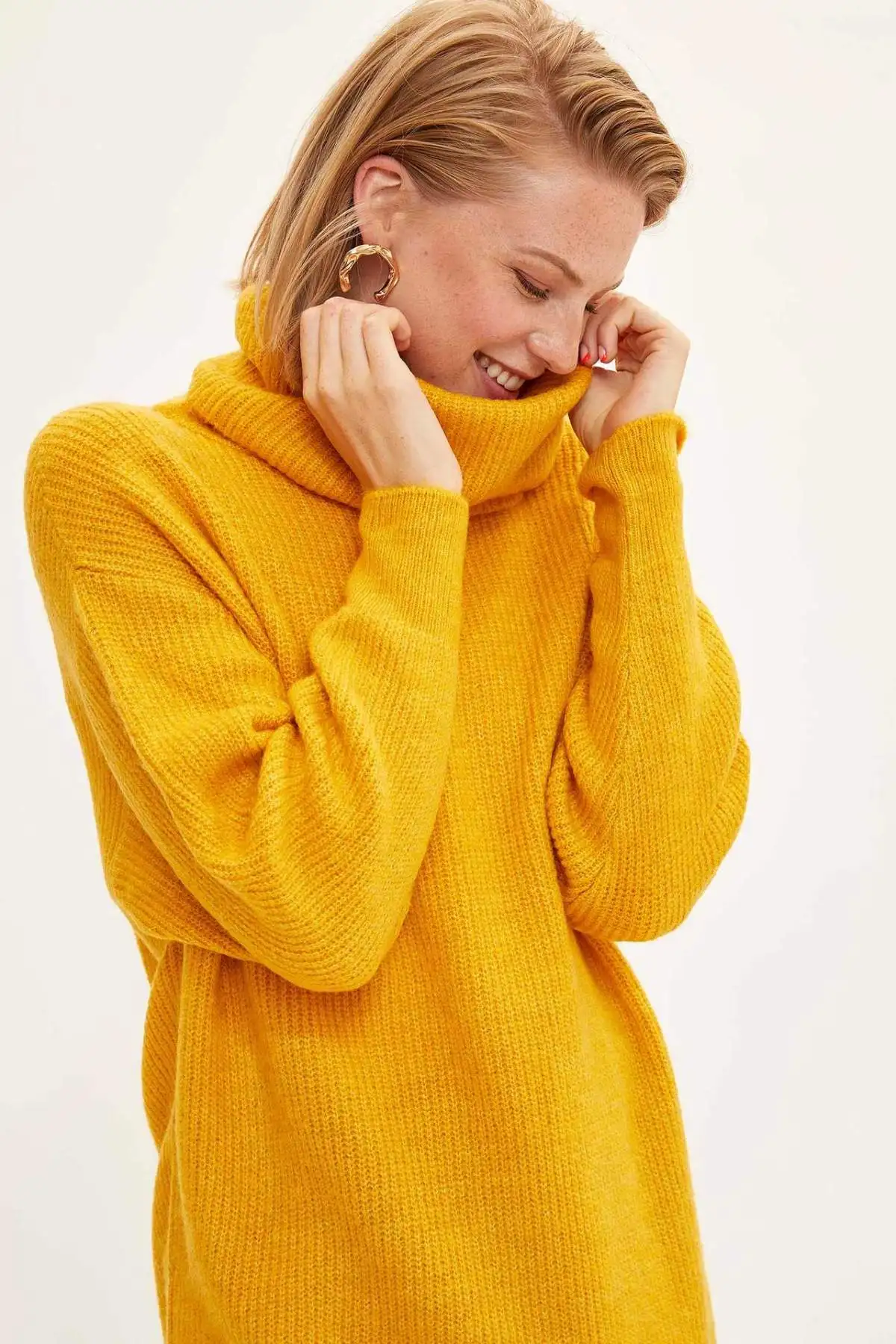 DeFacto с высоким плотно облегающим шею воротником Трикотаж Tunic-J2247AZ19WN | Тематическая