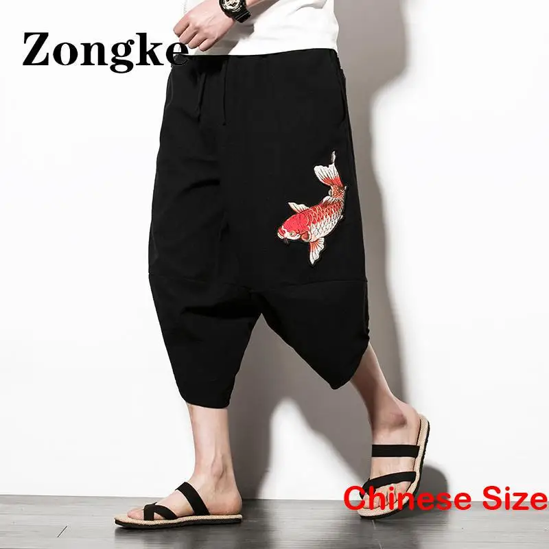 

Zongke Carp Linen Jogger Man Pants Mens Trousers for Men Clothings Harajuku Work Wear Pant Sweatpants Male 5XL 2023 Summer