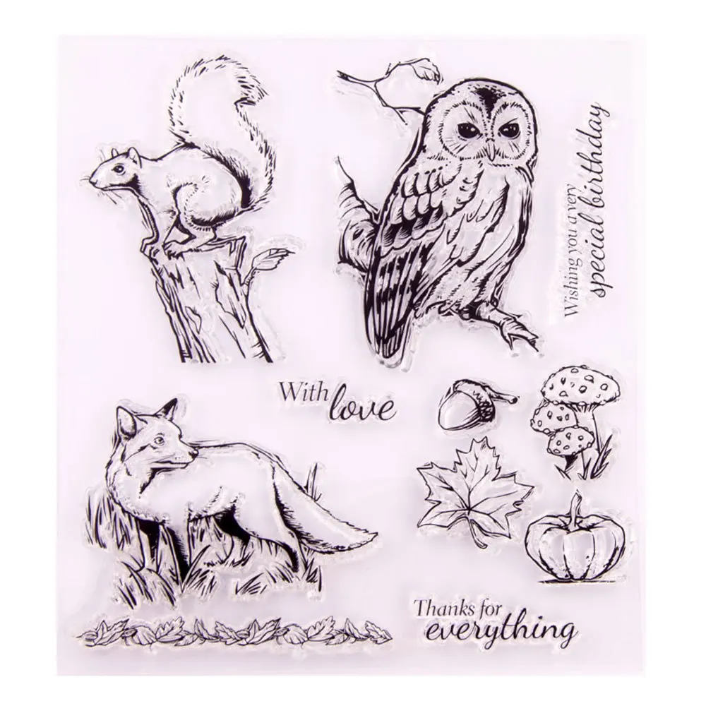 

Transparent Stamp Of Stronge Owl Wolf Animals Soft Seal Molds for Scrapbooking Paper DIY Cards Children Toys Artist Painting