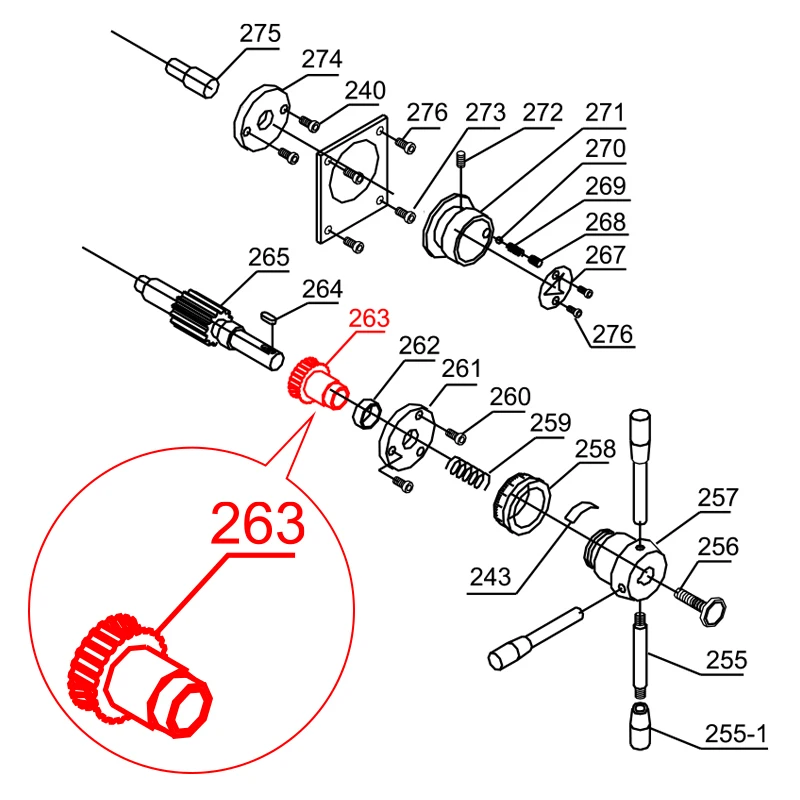 Фото Червячная шестерня для фрезерного станка WMD20V-263 WMD25VL WM16 BFM20 HK20 KF25D BF25 WM18 HK25L KF25D 700WQV №3