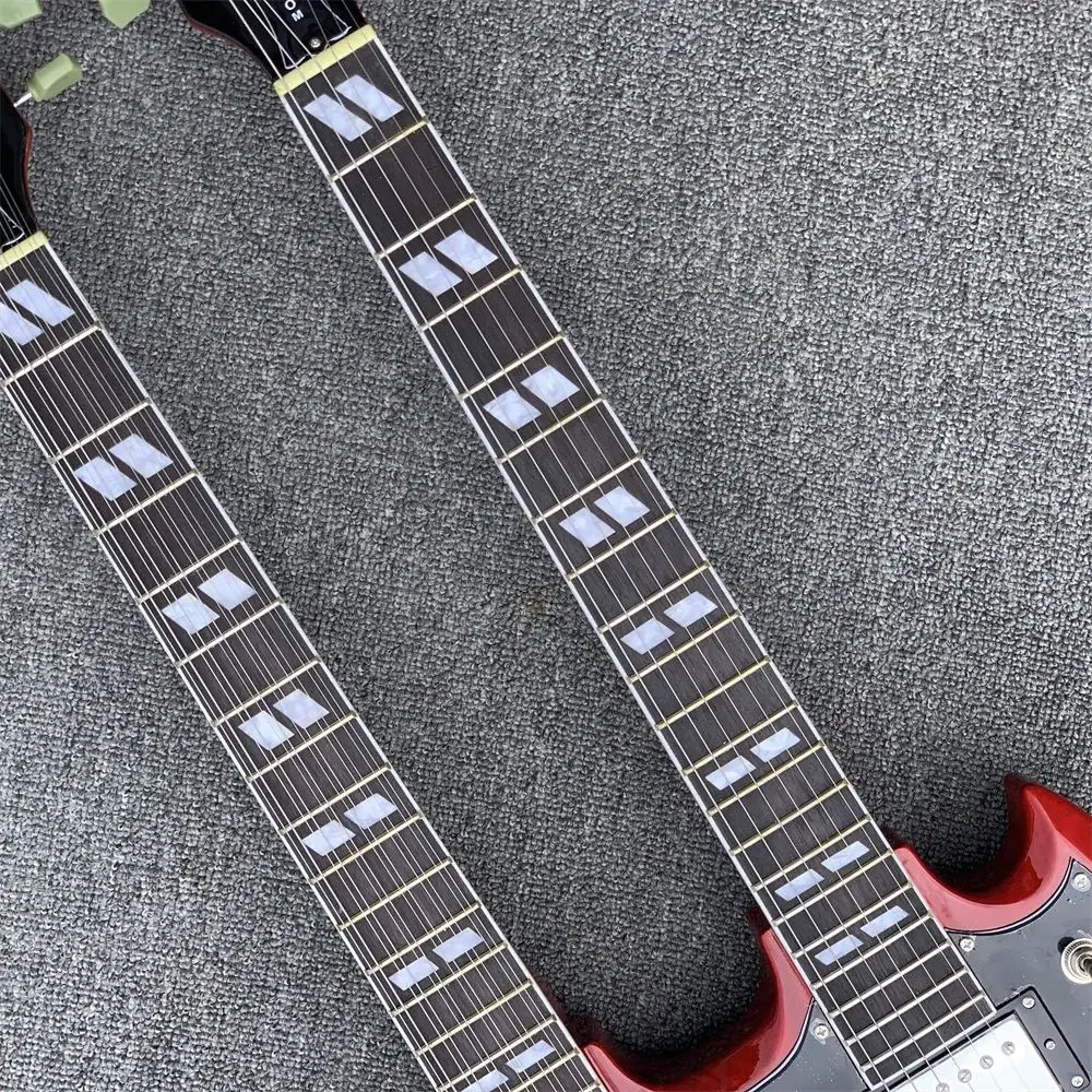 Двойная SG-Стильная двойная Шея 12-струнная струна + 6-струнная свинцовая гитара