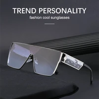 loerhunar new fashion all in one large frame square sunglasses gradient color outdoor uv radiation proof womens sunglasses