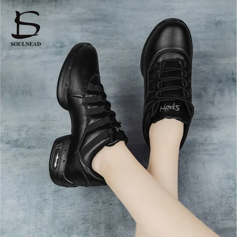 Women's Modern Jazz Dance Shoes Ballroom Girl's Soft Outsole Sports Feature Fitness Practice Dancing Shoes Ladies Dance Sneakers