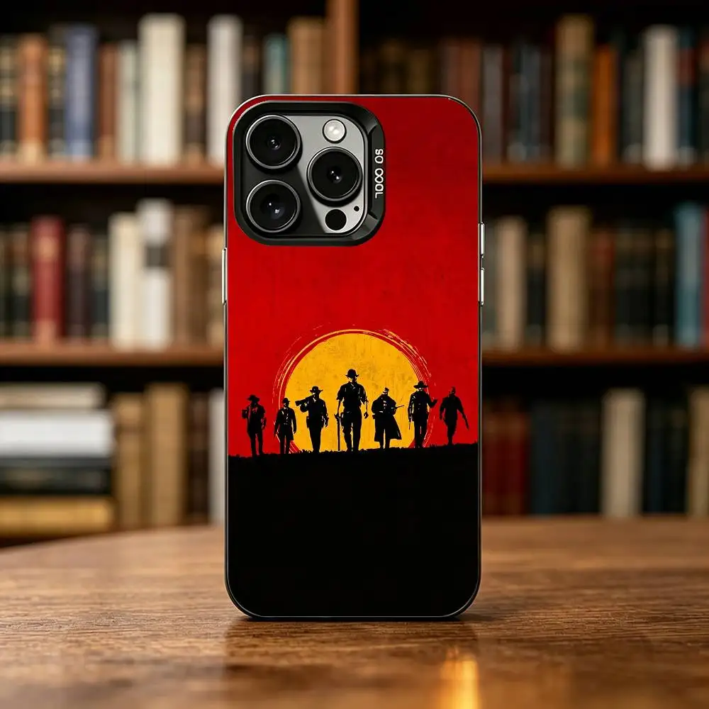 Фото Красный чехол Red D-Dead R-Redemption 2 для iPhone 17, 16, 15, 14, 13, 12, 11 Plus, Pro Max, XS, цветной серебристо-черный чехол №4
