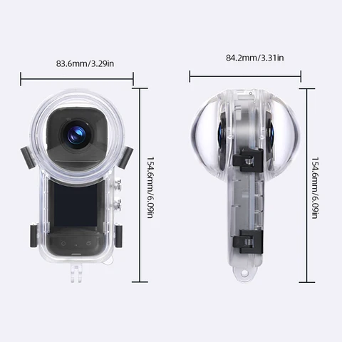 Невидимый чехол для дайвинга, чехол для дайвинга, 50 м, водонепроницаемый чехол для подводной камеры, защита от царапин для камеры Insta360 X3