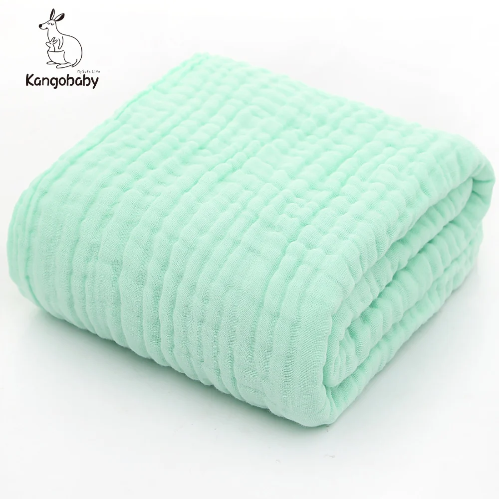 

Kangobaby 1pcs solid color bubble design swaddle blanket 6 layers comfortable breathable baby bath towel receiving blanket