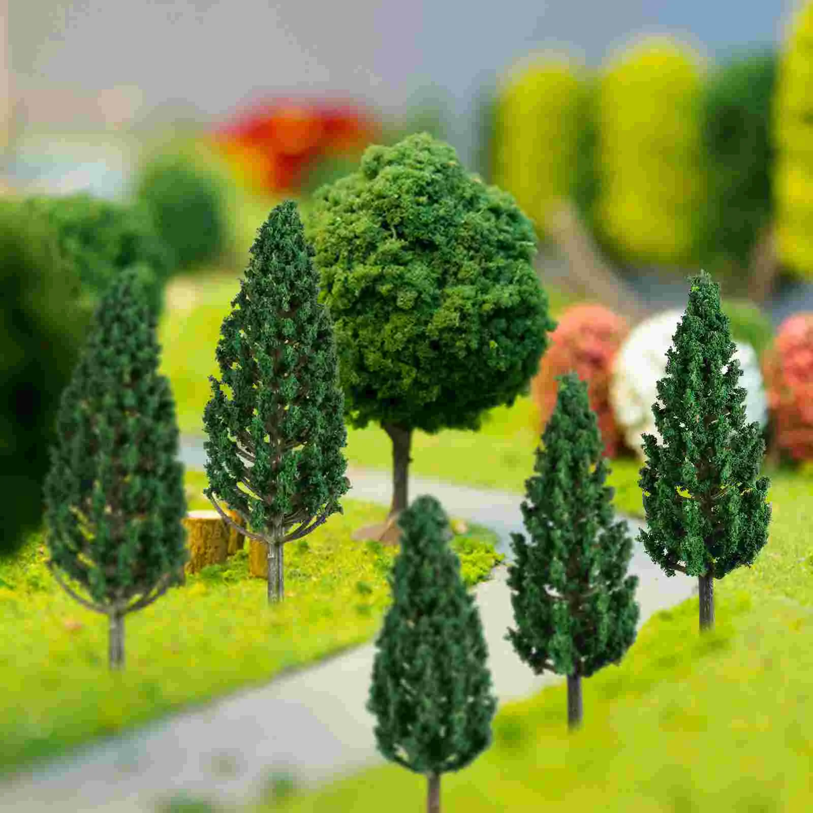 24 шт. маленькие деревья реалистичные модели искусственные мини-деревья песочный