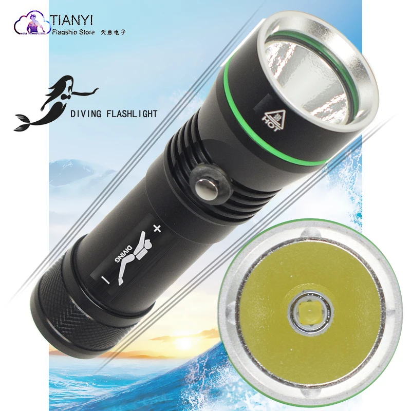 

Diving flashlight waterproof photography fill light amphibious strong light flashlight aluminum alloy 26650 super bright