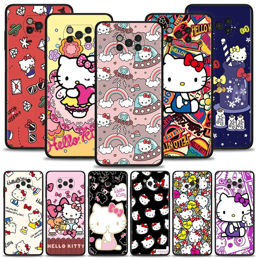 

Phone Case For Xiaomi POCO X3GT X3NFC X3 M4 M3 12 Pro 12X 11 10T Lite Pro 10 9T 11T Pocophone F1 Note 10Lite Coque Hello Kitty