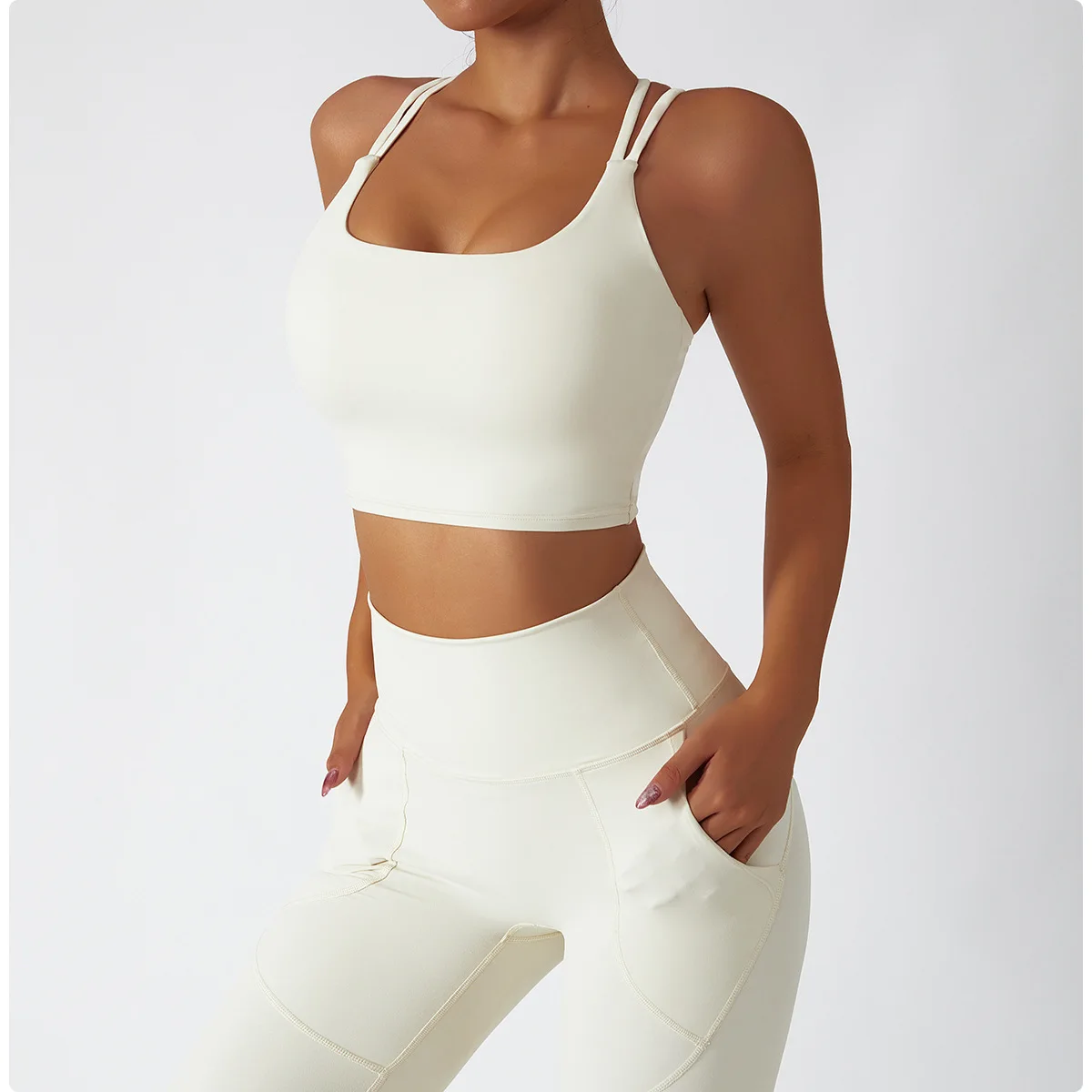 

Solid Seamless yoga sets women gym clothes Crop top Sports shorts with pocket Workout set Running Fitness clothing Sportswear