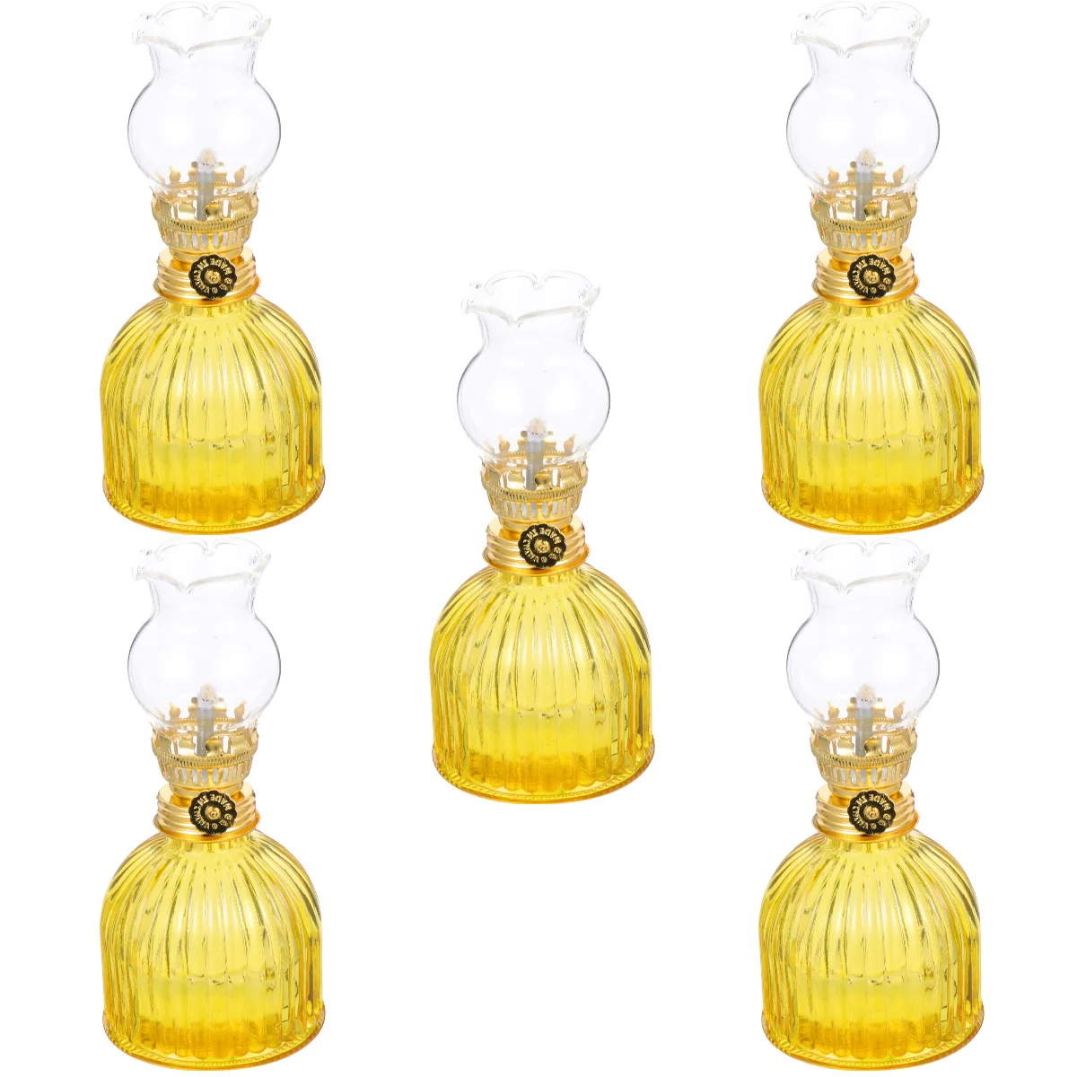 

5pcs Glass Kerosene Lamp Desktop Kerosene Lamp Emergency Oil Lamp Oil Light Retro Oil Lamp
