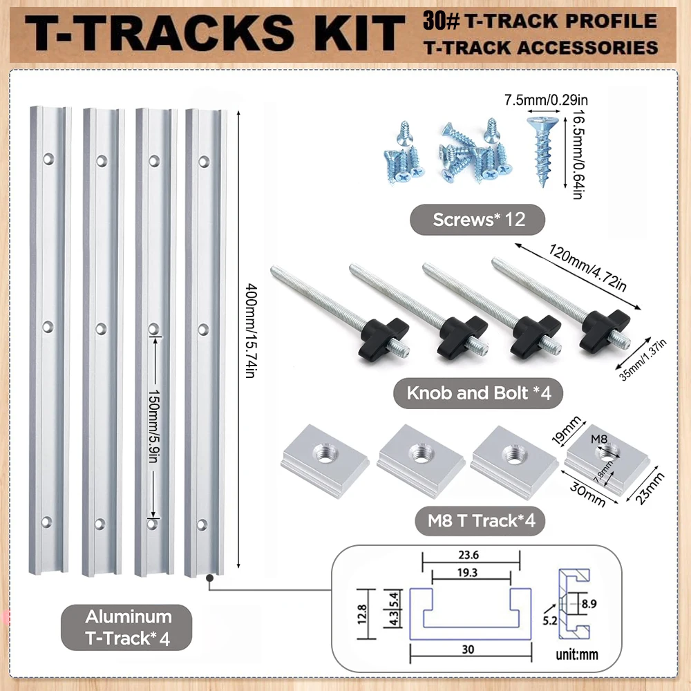 

30 # Набор Т-образных Направляющих Для Деревообработки, Алюминиевые Т-образные Направляющие, Аксессуары Для Поперечной Резки