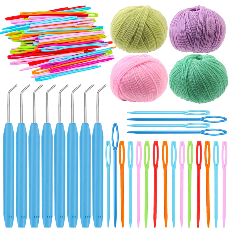

Soft Yarn Fiber Ball With Crochet Hooks Plastic Needles Knitting Yarn Warm Hand Knitting Wool Crochet Yarn For Knitting DIY