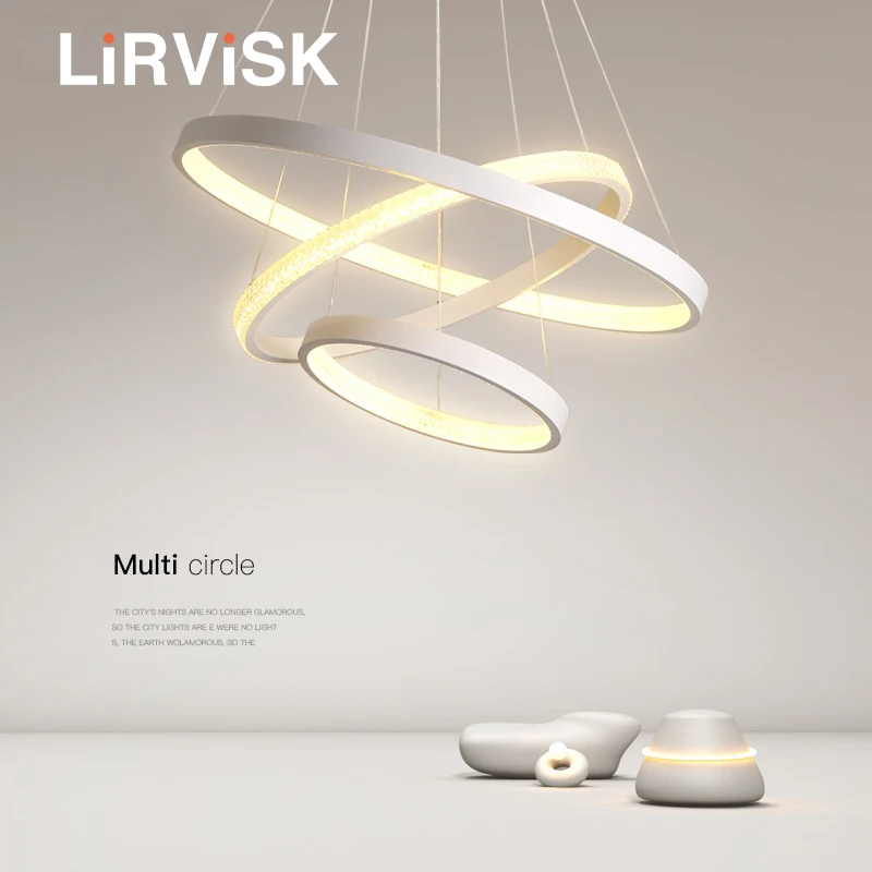 

Современная светодиодная люстра LIRVISK, лампа для гостиной, столовой, спальни, зала, бара, комнатное освещение