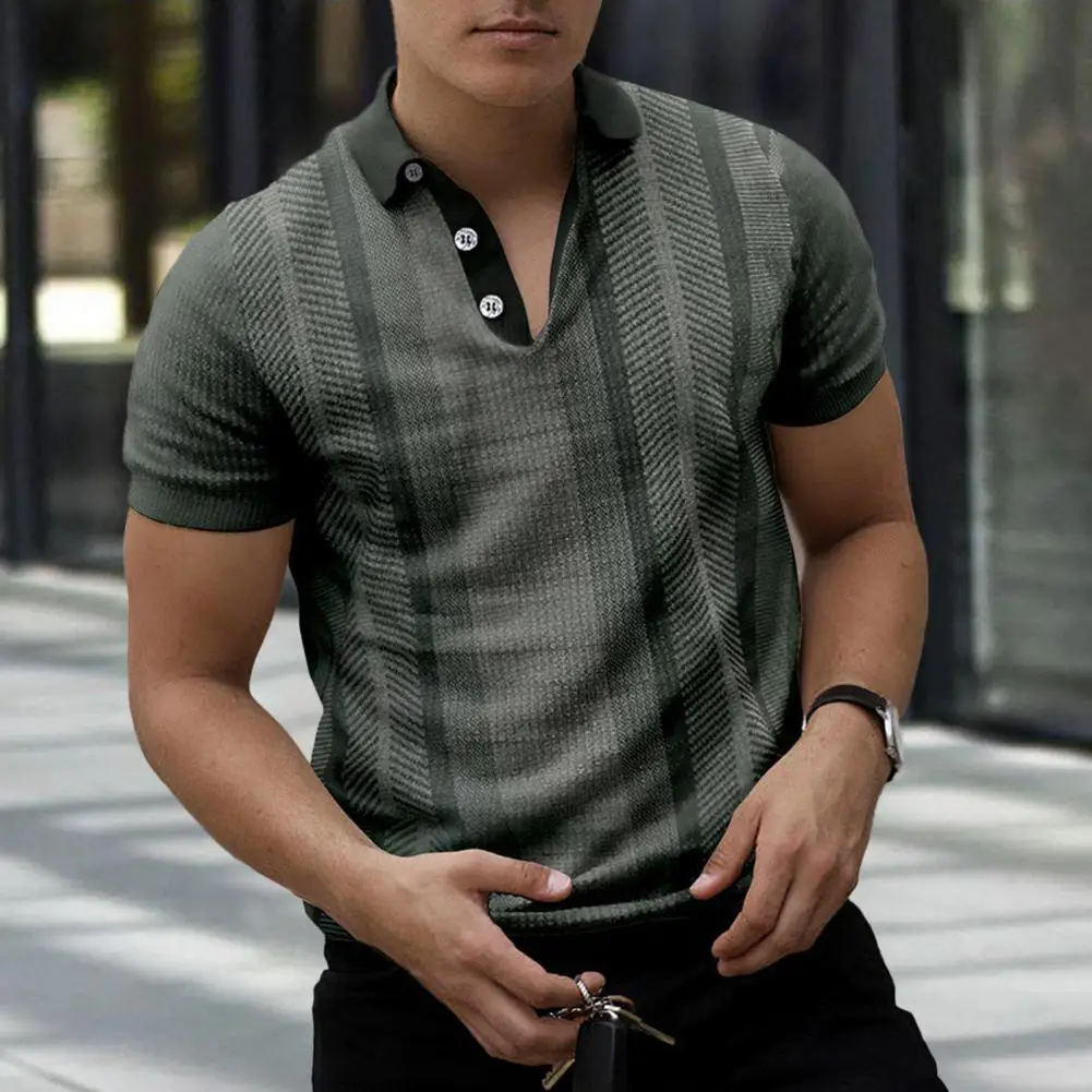 

Terrific Men Shirt Retro Contrast Colors Men Top Print Summer Shirt