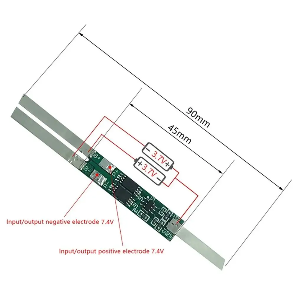5 шт. 2S 7.4V Плата защиты аккумулятора с никелевой лентой MOS, 2A-9A, многотоковый BMS, модуль защиты Li-ion 18650 (art.: 3920db91c0fbc) - 3920db91c0fbc