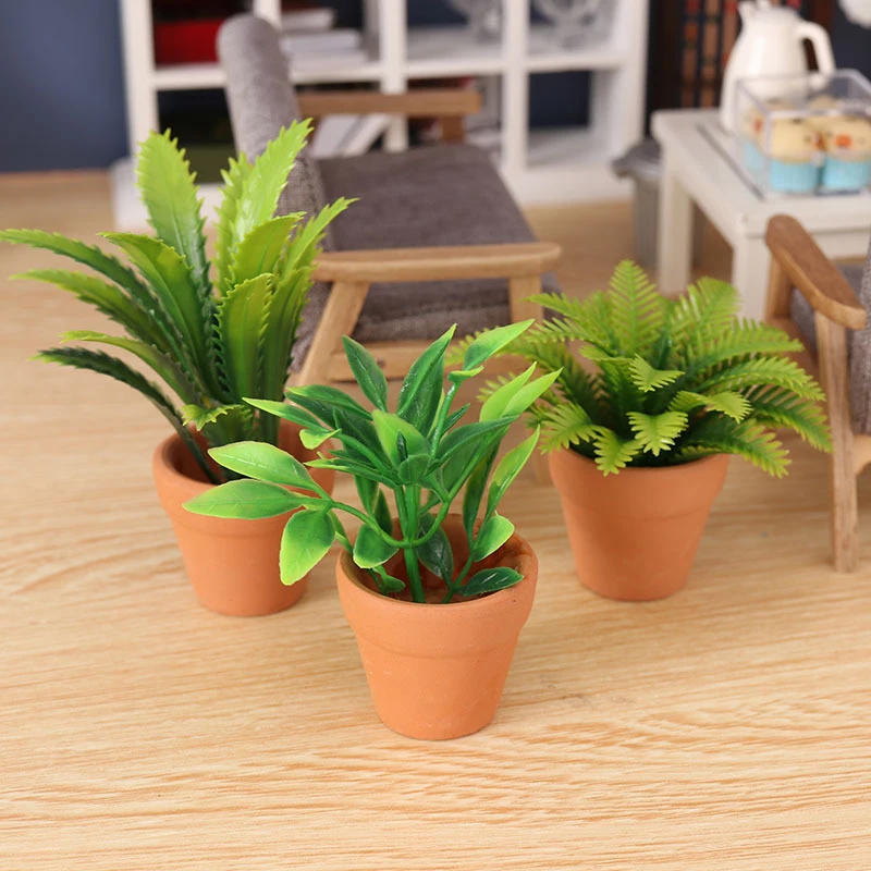 

1pc Sawtooth Simulation Plant Pot Mini Iron Tree Potted Plant Model Finished Flower Landscape Outdoor Flower Bed Green Plants
