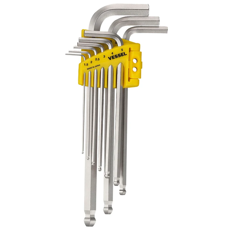 

VESSEL Hex Key Allen Wrench Set Tools with Metric Long Arm Ball End