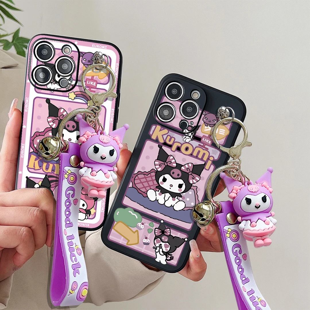 For OPPO Reno 4F 4lite 5lite 5 7 4G 8 8T 10 11 PRo 11F 12 Signage Kuromi Case With Keychain