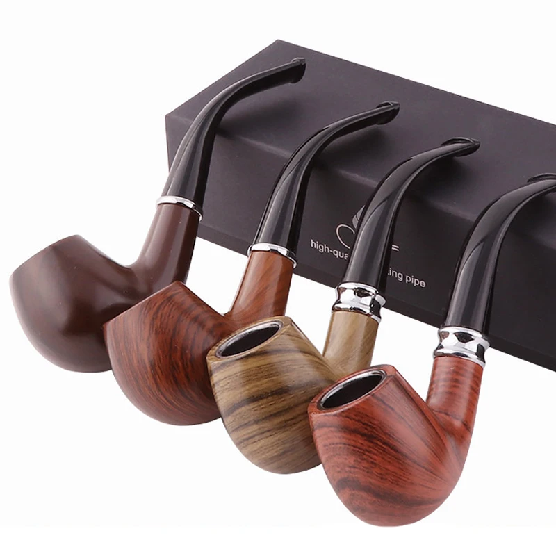

Ebony Resin Smoking Tobacco Pipe Wooden Tobacco Herb Grinder Pipe Smoking Chimney Filter Cigarette Holder Gift Smoke Accessories