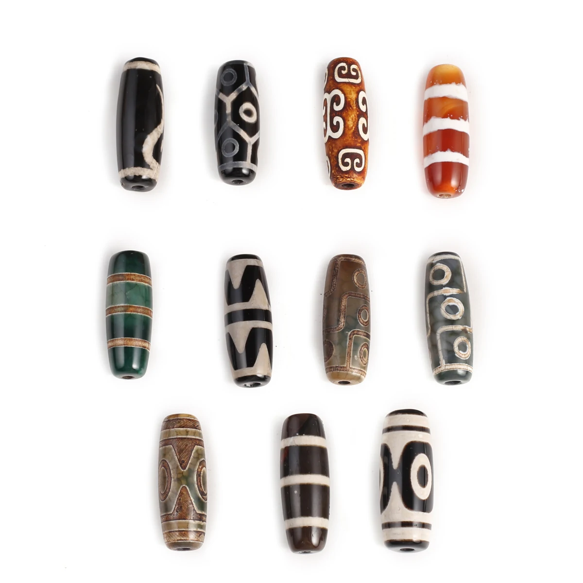 5 шт. бусины из натурального камня тибетского дзи