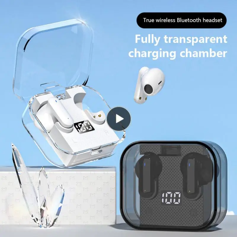 

5.2 Power Display Headset With Mic Headsets Transparent Touch Control For Smart Phone Earphones