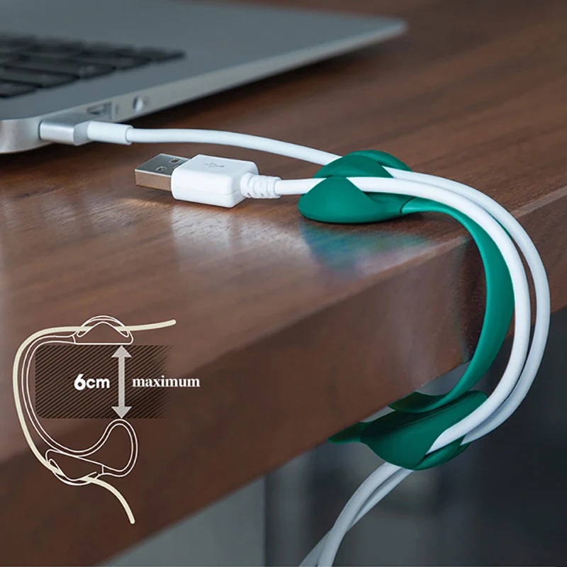 

Органайзер для кабелей, настольный силиконовый держатель для USB-кабелей, крепление проводов типа карты, настольное управление