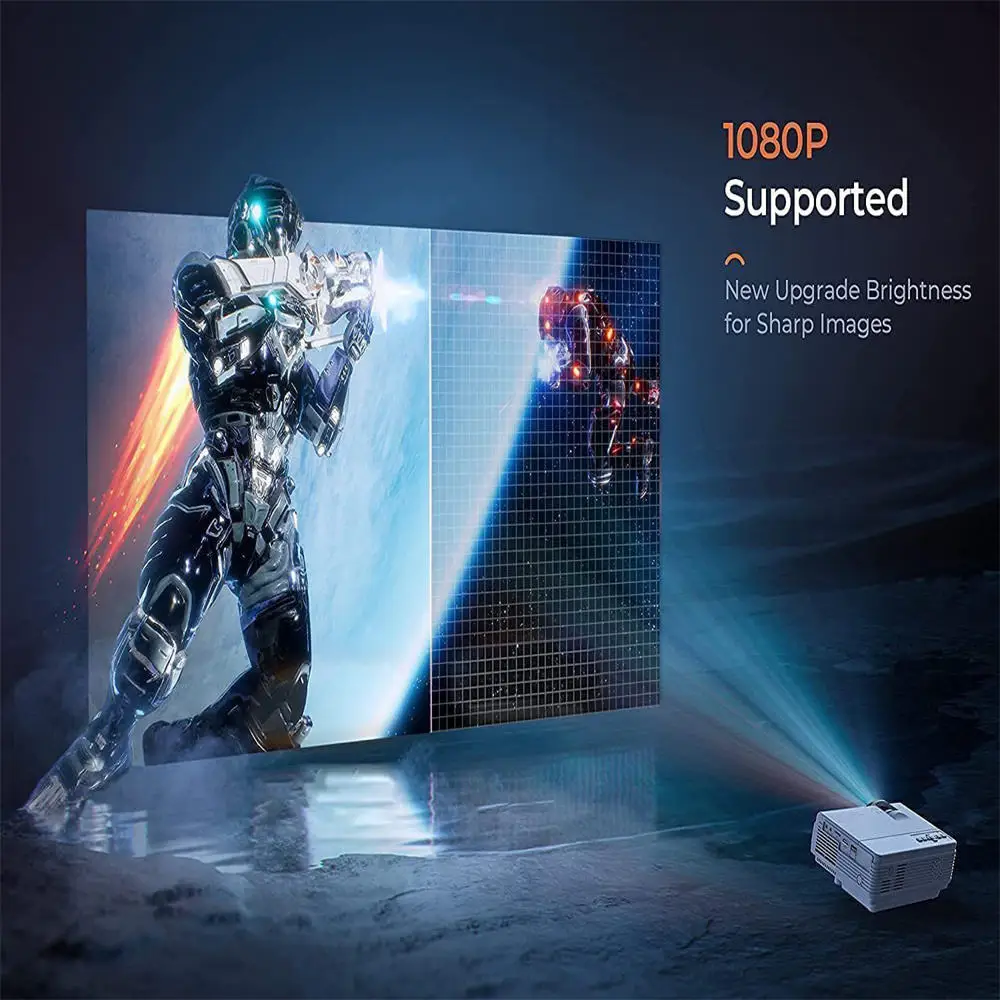 Умный портативный проектор Q5 поддержка 4K 1080P 300ANSI BT5.0 2 4G/5G Wi-Fi6 видеопроектор