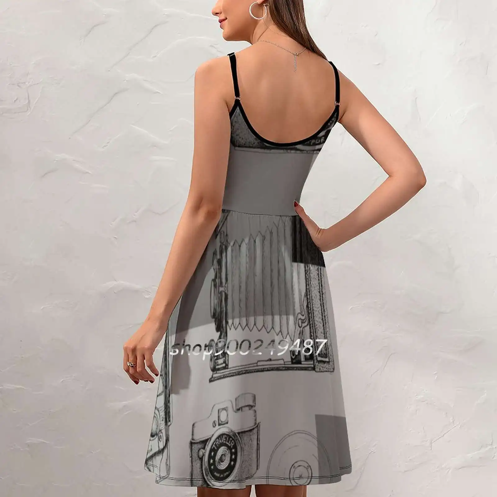 Винтажная Коллекция камеры милые летние повседневные платья на лямках корейский