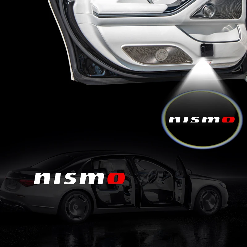

1/2Pcs LED Car Door Welcome Light Laser Projector Accessories For Nismo Logo Emblem R34 GTR Tiida Sylphy Teana X-trail 2 Qashqa