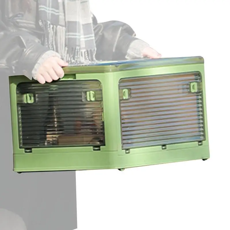 

Outdoor Folding Storage Bin Large Capacity 27L Multipurpose Organizer Cube Car Trunk Organization With A Lid For Road Trips