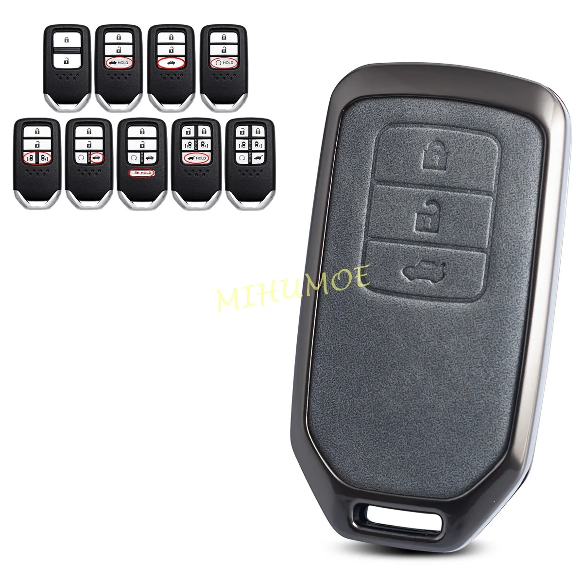 Металлический кожаный чехол для автомобильного ключа Honda Accord Civic